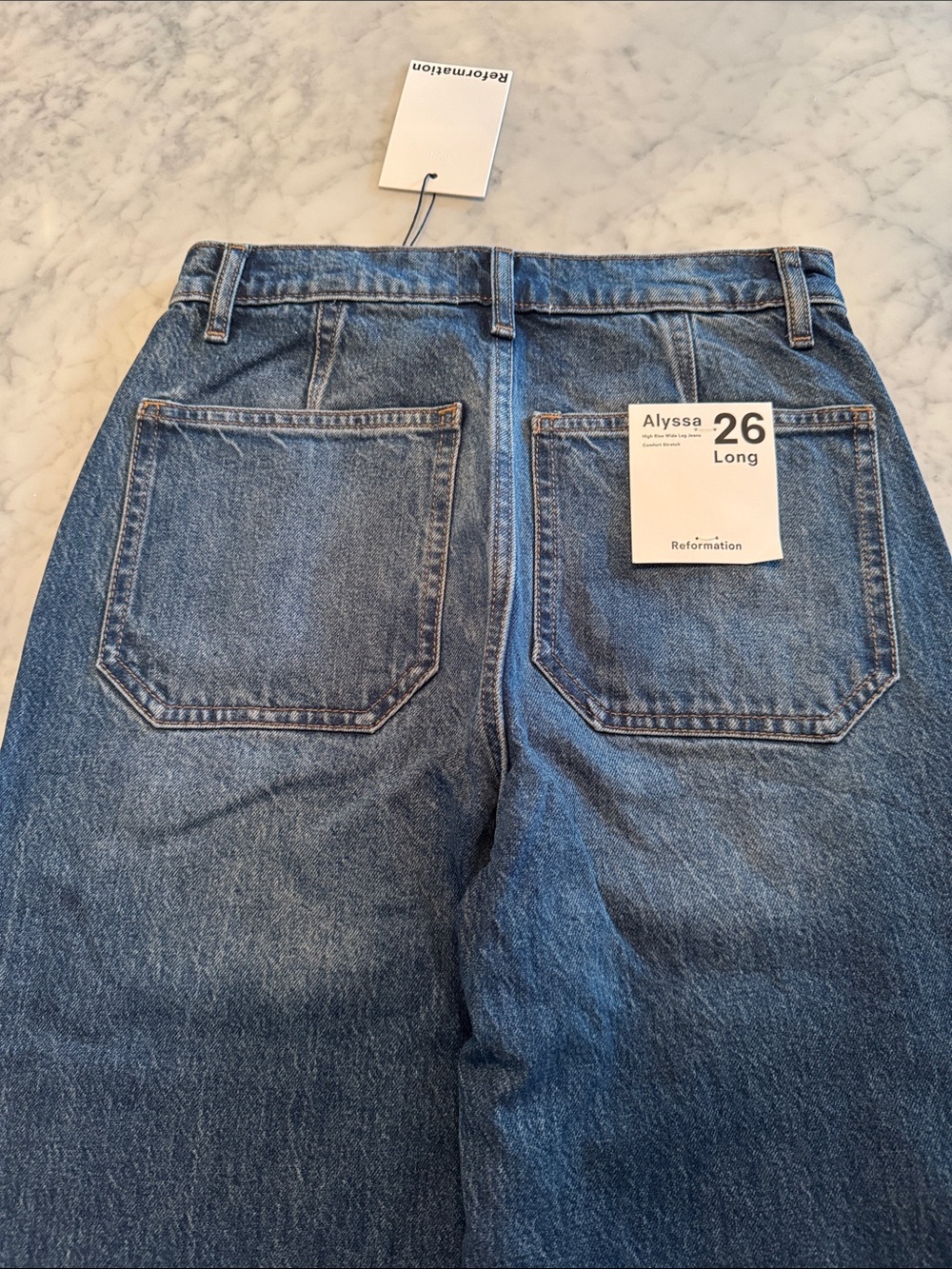 BNNW Reformation Alyssa Stretch High-Rise Wide-Leg Long Jeans. Limited Edition. - Picture 11 of 11